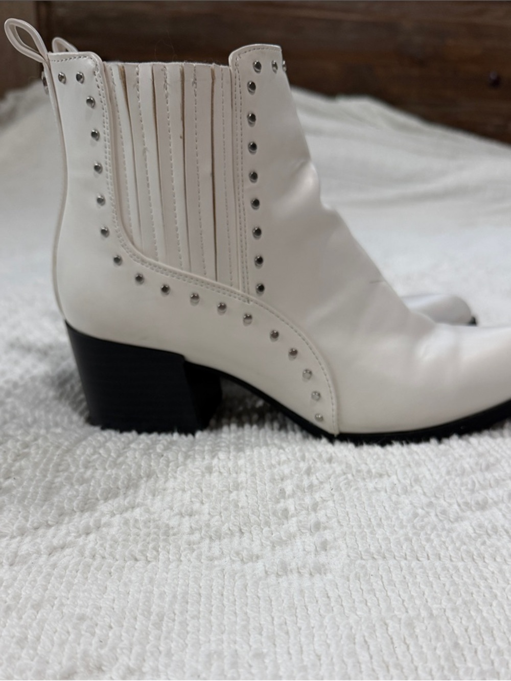 Circus by Sam Edelman “Jenna”White Studded Ankle Boots